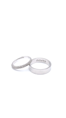 Hammered Ring and Half Eternity Wedding Bands