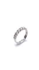 U Prong Half eternity Ring with Round Cut Diamonds