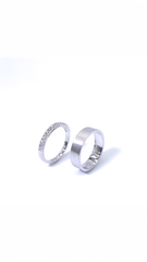 Flat Matte and Half Eternity Wedding Rings