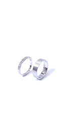 Flat Matte and Half Eternity Wedding Rings