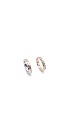 Two Tone Mobius Style Wedding Band with Round Diamonds