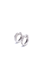 Box Hoop Diamond Earrings