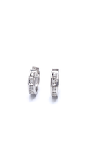 Box Hoop Diamond Earrings