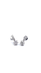 Round Diamond Drop Earrings