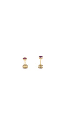 Ruby Stud Earrings in Bezel Setting