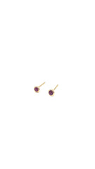 Ruby Stud Earrings in Bezel Setting